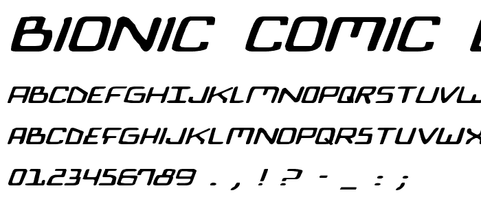 Bionic Comic Exp Italic font